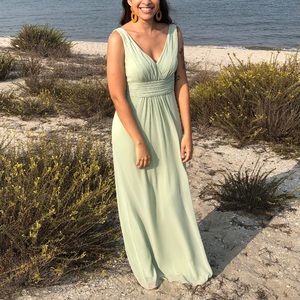 Luna Evening Collective Sage Bridesmaid Dress
